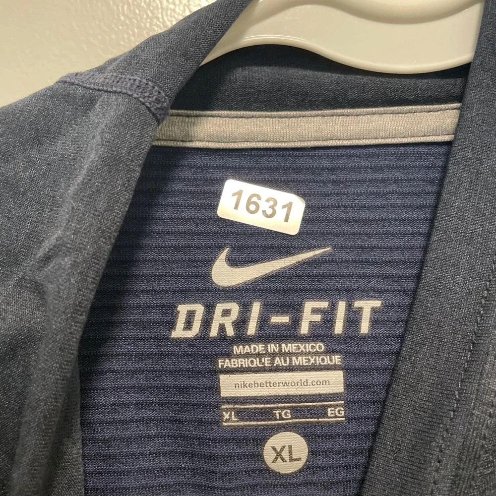 Nike Mens Dri-FIT Hoodie Navy Blue Long Sleeve Training Shirt XL 1631